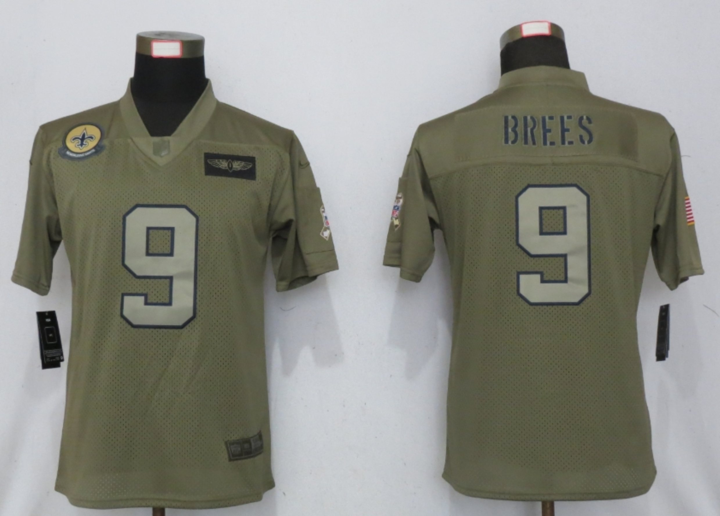 Women New Nike New Orleans Saints #9 Brees Nike Camo 2019 Salute to Service limited jersey->boston celtics->NBA Jersey